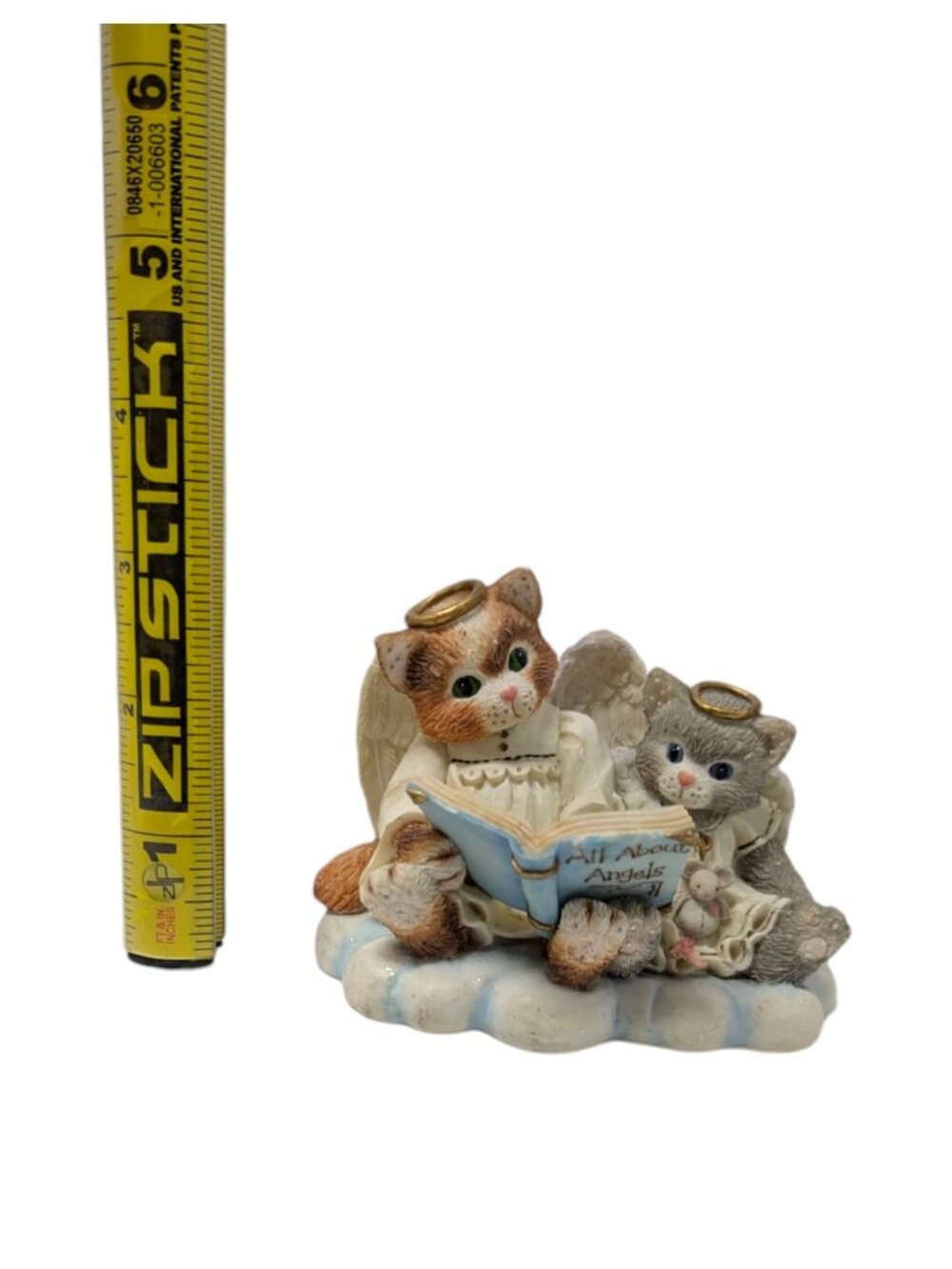 Vintage 1995 Enesco Calico Kittens All About Angels Cats in Heaven Figurine - Picture 7 of 7